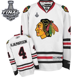 Niklas Hjalmarsson Reebok Chicago Blackhawks Authentic White Away 2015 Stanley Cup Patch NHL Jersey