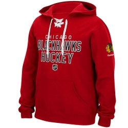 NHL Chicago Blackhawks Reebok Stitch Em Up Lace Hoodie - Red