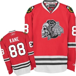 Patrick Kane Reebok Chicago Blackhawks Authentic White Red Skull NHL Jersey