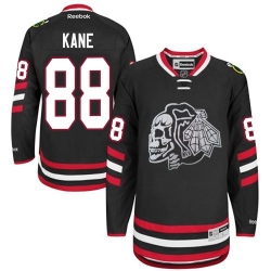 Patrick Kane Reebok Chicago Blackhawks Authentic White Black Skull 2014 Stadium Series NHL Jersey