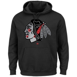 NHL Majestic Chicago Blackhawks Game Reflex Pullover Hoodie - Black