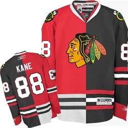 Patrick Kane Reebok Chicago Blackhawks Authentic Red/Black Split Fashion NHL Jersey