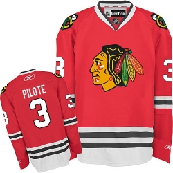 Pierre Pilote Reebok Chicago Blackhawks Authentic Red Home NHL Jersey