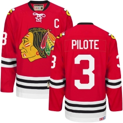 Pierre Pilote CCM Chicago Blackhawks Authentic Red New Throwback NHL Jersey