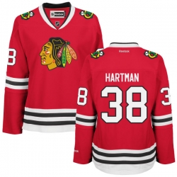 Ryan Hartman Women's Reebok Chicago Blackhawks Premier Red Home Jersey