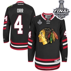 Bobby Orr Reebok Chicago Blackhawks Authentic Black 2014 Stadium Series 2015 Stanley Cup Patch NHL Jersey