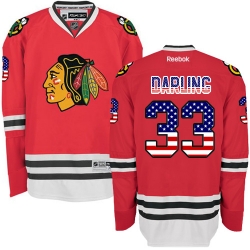 Scott Darling Reebok Chicago Blackhawks Authentic Red USA Flag Fashion NHL Jersey