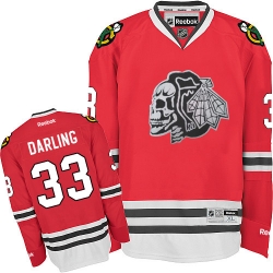 Scott Darling Reebok Chicago Blackhawks Authentic White Red Skull NHL Jersey
