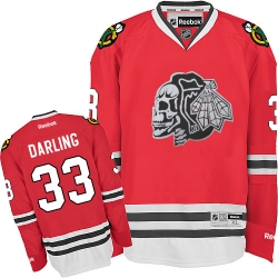 Scott Darling Reebok Chicago Blackhawks Premier White Red Skull NHL Jersey