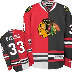 Scott Darling Reebok Chicago Blackhawks Authentic Red/Black Split Fashion NHL Jersey