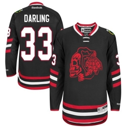 Scott Darling Reebok Chicago Blackhawks Authentic Black Red Skull 2014 Stadium Series NHL Jersey