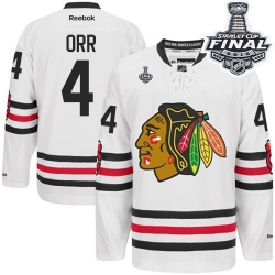 Bobby Orr Reebok Chicago Blackhawks Authentic White 2015 Winter Classic 2015 Stanley Cup Patch NHL Jersey