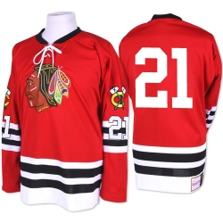 Stan Mikita Mitchell and Ness Chicago Blackhawks Authentic Red 1960-61 Throwback NHL Jersey