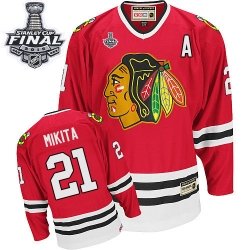 Stan Mikita CCM Chicago Blackhawks Authentic Red Throwback 2015 Stanley Cup Patch NHL Jersey