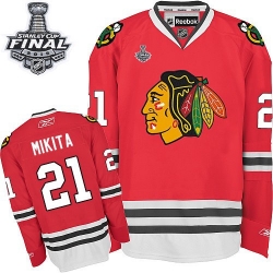 Stan Mikita Reebok Chicago Blackhawks Premier Red Home 2015 Stanley Cup Patch NHL Jersey