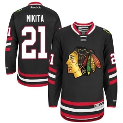 Stan Mikita Reebok Chicago Blackhawks Authentic Black 2014 Stadium Series NHL Jersey
