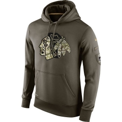 NHL Chicago Blackhawks Nike Olive Salute To Service KO Performance Hoodie