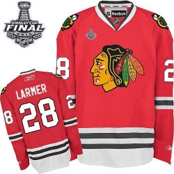 Steve Larmer Reebok Chicago Blackhawks Authentic Red Home 2015 Stanley Cup Patch NHL Jersey