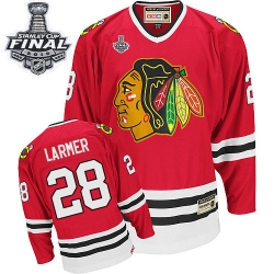 Steve Larmer CCM Chicago Blackhawks Authentic Red Throwback 2015 Stanley Cup Patch NHL Jersey