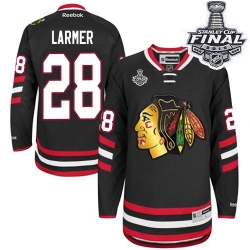 Steve Larmer Reebok Chicago Blackhawks Premier Black 2014 Stadium Series 2015 Stanley Cup Patch NHL Jersey