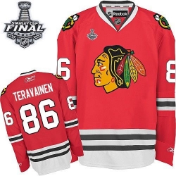 Teuvo Teravainen Reebok Chicago Blackhawks Authentic Red Home 2015 Stanley Cup Patch NHL Jersey
