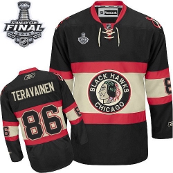 Teuvo Teravainen Reebok Chicago Blackhawks Authentic Black New Third 2015 Stanley Cup Patch NHL Jersey