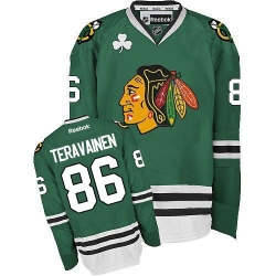 Teuvo Teravainen Reebok Chicago Blackhawks Authentic Green NHL Jersey