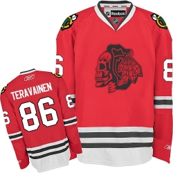 Teuvo Teravainen Youth Reebok Chicago Blackhawks Authentic Red Skull NHL Jersey