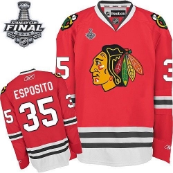 Tony Esposito Reebok Chicago Blackhawks Authentic Red Home 2015 Stanley Cup Patch NHL Jersey
