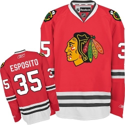 Tony Esposito Reebok Chicago Blackhawks Authentic Red Home NHL Jersey