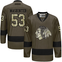 Brandon Mashinter Reebok Chicago Blackhawks Premier Green Salute to Service NHL Jersey