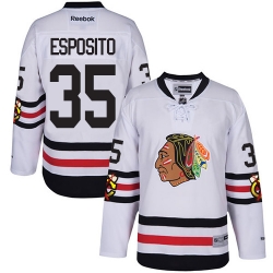 Tony Esposito Reebok Chicago Blackhawks Authentic White 2015 Winter Classic NHL Jersey