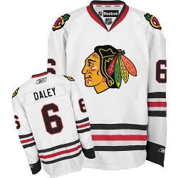 Trevor Daley Reebok Chicago Blackhawks Premier White Away NHL Jersey