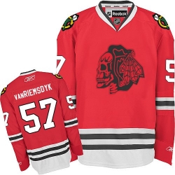 Trevor Van Riemsdyk Reebok Chicago Blackhawks Authentic Red Skull NHL Jersey