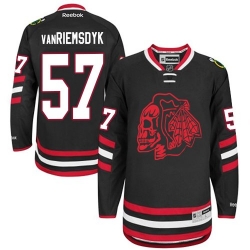 Trevor Van Riemsdyk Reebok Chicago Blackhawks Authentic Black Red Skull 2014 Stadium Series NHL Jersey