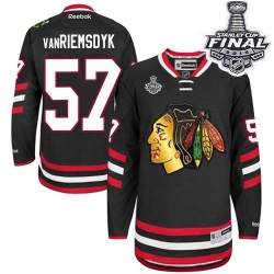 Trevor Van Riemsdyk Reebok Chicago Blackhawks Authentic Black 2014 Stadium Series 2015 Stanley Cup Patch NHL Jersey