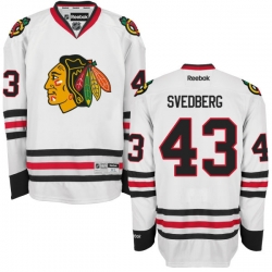 Viktor Svedberg Reebok Chicago Blackhawks Premier White Away Jersey