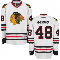 Vincent Hinostroza Reebok Chicago Blackhawks Authentic White Away Jersey