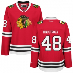 Vincent Hinostroza Women's Reebok Chicago Blackhawks Premier Red Home Jersey