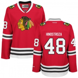 Vincent Hinostroza Women's Reebok Chicago Blackhawks Authentic Red Home Jersey