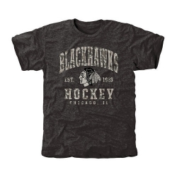 NHL Chicago Blackhawks Black Camo Stack Tri-Blend T-Shirt