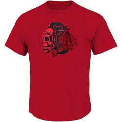 NHL Chicago Blackhawks T-Shirts - Red/Red Skull