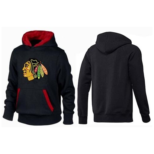NHL Chicago Blackhawks Big & Tall Logo Pullover Hoodie - Black/Red