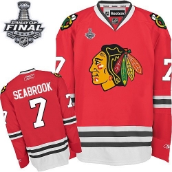 Brent Seabrook Youth Reebok Chicago Blackhawks Premier Red Home 2015 Stanley Cup Patch NHL Jersey