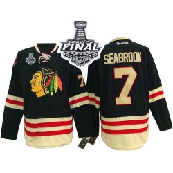 Brent Seabrook Reebok Chicago Blackhawks Authentic Black 2015 Winter Classic 2015 Stanley Cup Patch NHL Jersey