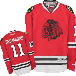 Andrew Desjardins Reebok Chicago Blackhawks Authentic Red Skull NHL Jersey