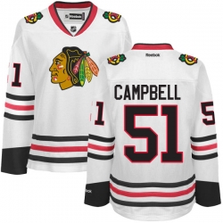 Brian Campbell Women's Reebok Chicago Blackhawks Authentic White Away Jersey