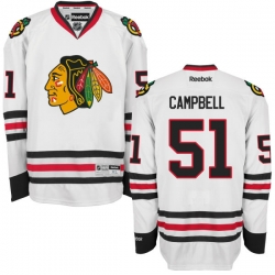 Brian Campbell Youth Reebok Chicago Blackhawks Authentic White Away Jersey