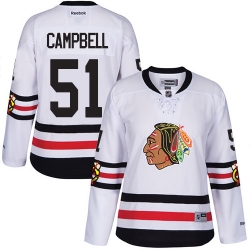 Brian Campbell Women's Reebok Chicago Blackhawks Authentic White 2017 Winter Classic NHL Jersey
