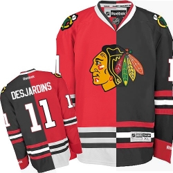 Andrew Desjardins Reebok Chicago Blackhawks Premier Red/Black Split Fashion NHL Jersey